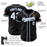 Custom Authentic Baseball Jersey - Black, White & Light Blue персонализированный Personalized Black White-Light Blue Authentic