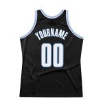 Custom Authentic Basketball Jersey with Personalized Name and Number - Black White-Light Blue Throwback Style Personalized