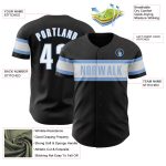 Personalized Baseball Jersey in Black, White, and Light Blue - Custom Sports Apparel Size 4 Personalized Black White-Light