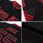 Custom Varsity Letterman Hoodie Jacket - Personalized Black White-Light Blue Bomber with Team Name & Number Personalized