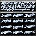 Personalized Baseball Jersey - Black White Light Blue Line Design Personalized Black White-Light Blue Line Baseball Jersey