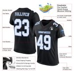 Personalized Authentic Football Jersey - Black White Light Blue Mesh Design Personalized Black White-Light Blue Mesh Authentic