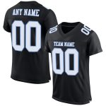Personalized Light Blue Black White Mesh Football Jersey for Youth or Adult Personalized Black White-Light Blue Mesh Football