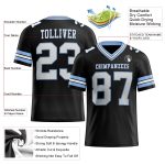 Personalized Black White Light Blue Mesh Football Jersey - Custom Sports Apparel 3 Personalized Black White-Light Blue Mesh