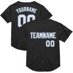 Personalized Black Light Blue Throwback Baseball Jersey for Men and Women 2 Personalized Black White-Light Blue Mesh Throwback