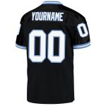 Personalized Football Jersey - Black White Light Blue Mesh Throwback Design Personalized Black White-Light Blue Mesh Throwback