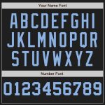 Personalized Black and Light Blue Pinstripe Baseball Jersey - Fashion Split Style Personalized Black White-Light Blue Pinstripe
