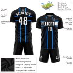 Personalized Soccer Uniform Jersey Black White Light Blue Sublimation Design 3 Personalized Black White-Light Blue Sublimation