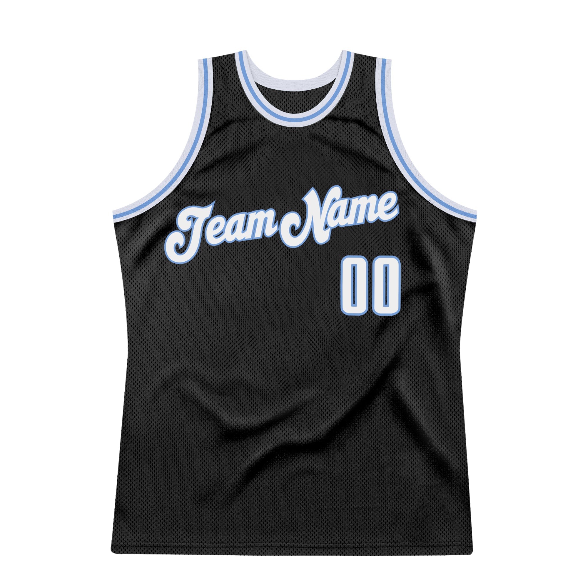 Personalized Black Light Blue Throwback Basketball Jersey for Unique Style Personalized Black White-Light Blue Throwback - Image 5