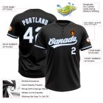Personalized Unisex Softball Jersey - Black White Light Blue Two-Button Design Personalized Black White-Light Blue Two-Button