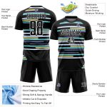 Personalized Soccer Jersey, Black White Lines Design, Youth Uniform for Teams Personalized Black White Lines Sublimation
