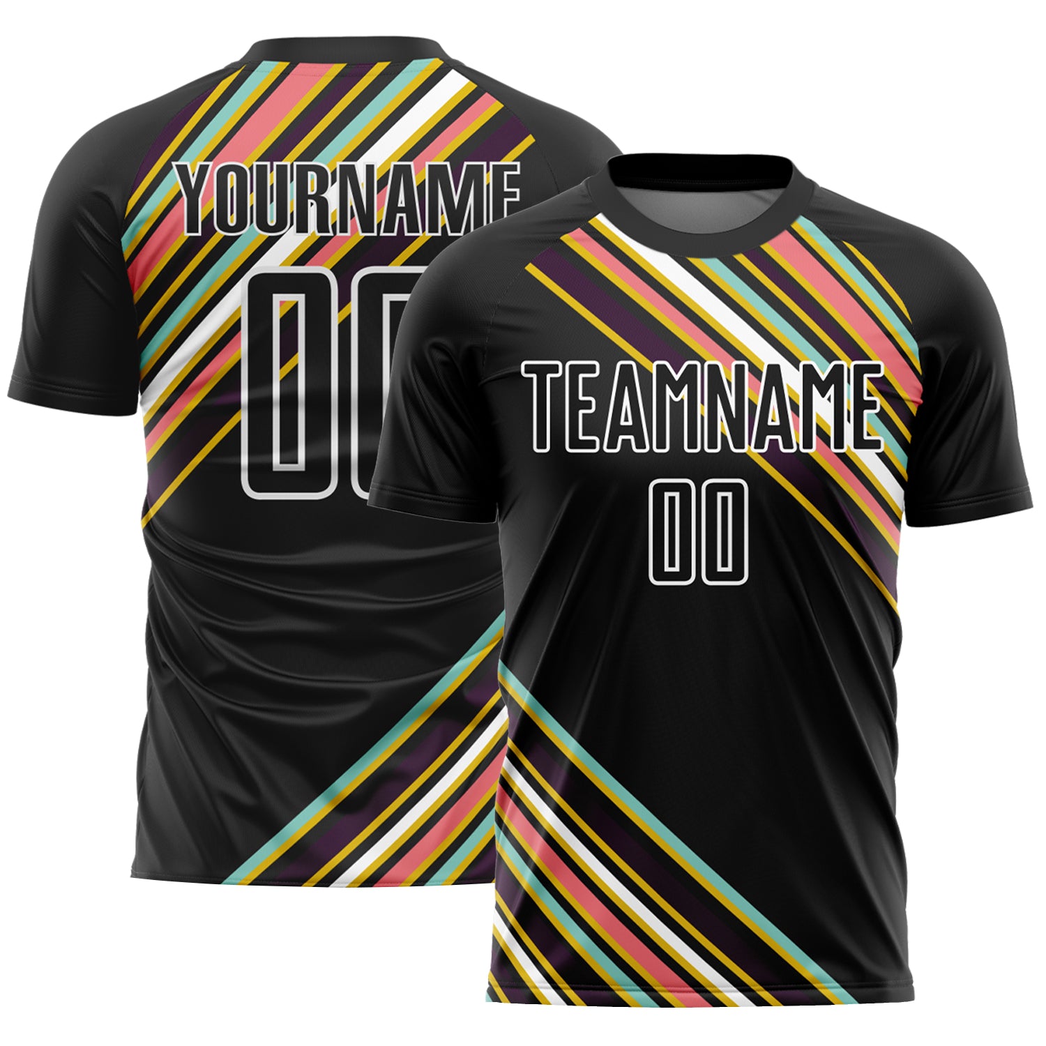 Personalized Soccer Jersey for Kids - Black White Lines Sublimation Uniform Personalized Black White Lines Sublimation Soccer