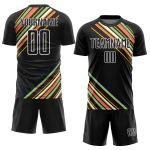 Personalized Soccer Jersey for Kids - Black White Lines Sublimation Uniform Personalized Black White Lines Sublimation Soccer