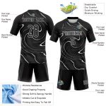 Custom Volleyball Uniform Jersey with Personalized Name and Number - Black and White Liquid Fluid Sublimation Design Personalized