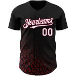 Custom Leopard Print Baseball Jersey - 3D Black White Maroon Fade Design with Name and Number - Fashion Team Apparel Personalized