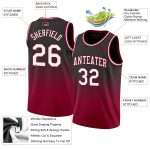 Custom Basketball Jersey - Personalized Black White Maroon Fade with Name and Number Personalized Black White-Maroon Authentic