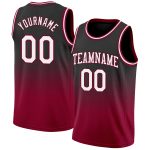 Custom Basketball Jersey - Personalized Black White Maroon Fade with Name and Number Personalized Black White-Maroon Authentic