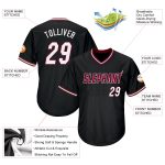 Personalized Black White Maroon Baseball Jersey Shirt - Authentic Throwback Rib-Knit Design Personalized Black White-Maroon