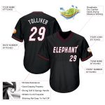 Custom Name Number Personalized Black White Maroon Baseball Jersey Shirt Authentic Throwback Rib-Knit Personalized Black