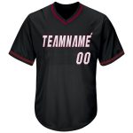Custom Name Number Personalized Black White Maroon Baseball Jersey Shirt Authentic Throwback Rib-Knit Personalized Black