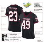 Custom Name Number Black White Maroon Mesh Football Jersey - Personalized Authentic Throwback Team Apparel Personalized Black