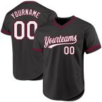 Personalized Black White Maroon Baseball Jersey - Throwback Style Apparel Personalized Black White-Maroon Throwback Baseball