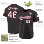 Personalized Black White Maroon Baseball Jersey - Throwback Style Apparel Personalized Black White-Maroon Throwback Baseball