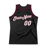 Personalized Black Maroon Throwback Basketball Jersey for Men and Women Personalized Black White-Maroon Throwback Basketball