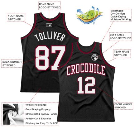 Custom Black White Maroon Throwback Basketball Jersey - Personalized Sports Apparel 3 Personalized Black White-Maroon Throwback