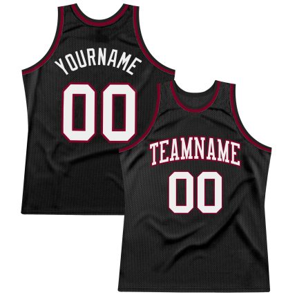 Custom Black White Maroon Throwback Basketball Jersey - Personalized Sports Apparel 3 Personalized Black White-Maroon Throwback