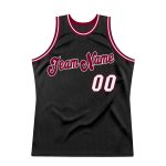 Personalized Black Maroon Throwback Basketball Jersey - Custom Sports Apparel Personalized Black White-Maroon Throwback Basketball