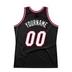 Personalized Black Maroon Throwback Basketball Jersey - Custom Sports Apparel Personalized Black White-Maroon Throwback Basketball