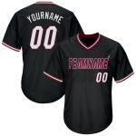 Personalized Black White Maroon Rib-Knit Baseball Jersey Shirt for Men Personalized Black White-Maroon Throwback Rib-Knit
