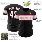 Custom Name and Number Personalized Baseball Jersey - Medium Pink, Black & White Team Style Personalized Black White-Medium