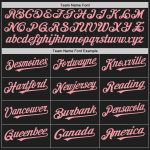 Customized Black and White Medium Pink Pinstripe Baseball Jersey with Team Name and Number Personalized Black White-Medium