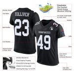Customizable Black and White Football Jersey - Personalized Mesh Sports Jersey 2 Personalized Black White Mesh Football Jersey