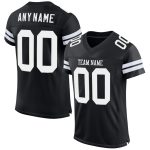 Custom Black and White Mesh Football Jersey - Personalized Athletic Wear Personalized Black White Mesh Football Jersey