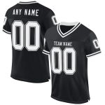Personalized Black White Throwback Football Jersey Mesh Design 2 Personalized Black White Mesh Throwback Football Jersey