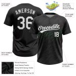 Customizable 3D Pattern Softball Jersey for Teams - Personalized Black White Neon Green Two-Button Unisex with Name & Number