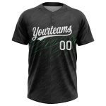 Customizable 3D Pattern Softball Jersey for Teams - Personalized Black White Neon Green Two-Button Unisex with Name & Number