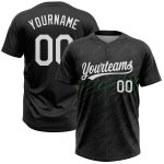 Customizable 3D Pattern Softball Jersey for Teams - Personalized Black White Neon Green Two-Button Unisex with Name & Number