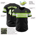 Custom Team Baseball Jersey with Personalized Name and Number in Black White and Neon Green Personalized Black White-Neon