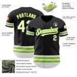 Personalized Black White Neon Green Line Baseball Jersey for Men and Women Personalized Black White-Neon Green Line Baseball
