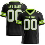 Personalized Black White Neon Green Football Jersey for Kids 2 Personalized Black White-Neon Green Mesh Football Jersey 2