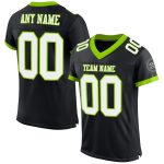 Personalized Neon Green Mesh Football Jersey | Black White Team Colors Personalized Black White-Neon Green Mesh Football