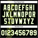 Personalized Music Festival 3D Varsity Letterman Jacket Black White Neon Green Bomber Full-Snap Personalized Black White-Neon