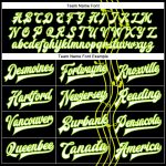 Personalized Music Festival 3D Varsity Letterman Jacket Black White Neon Green Bomber Full-Snap Personalized Black White-Neon