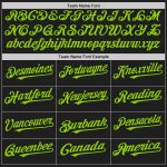 Personalized Neon Green Black White Pinstripe Baseball Jersey for Men Women Personalized Black White-Neon Green Pinstripe