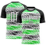 Personalized Sublimation Soccer Jersey in Black, White, and Neon Green - Custom Uniform 4 Personalized Black White-Neon Green