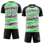Personalized Sublimation Soccer Jersey in Black, White, and Neon Green - Custom Uniform 4 Personalized Black White-Neon Green